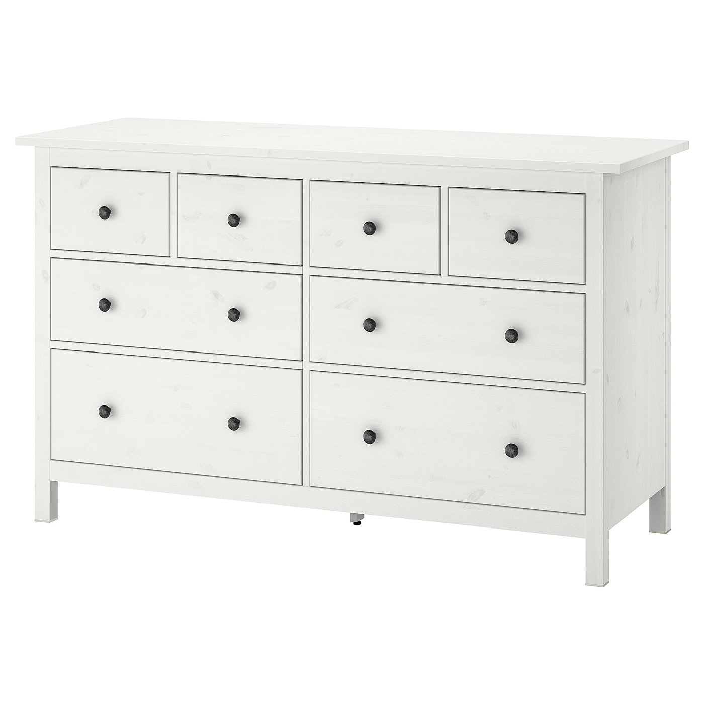 HEMNES Kommode mit 8 Schubladen – weiß gebeizt, 160 × 96 cm