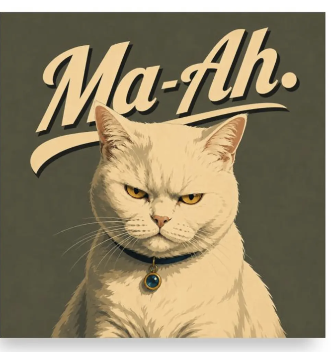 Freches Katzen-Poster „Ma-Ah.“