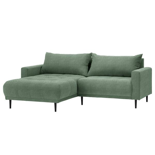 Ecksofa AGUADO mit Ottomane – Strukturstoff Cully Dunkelmint