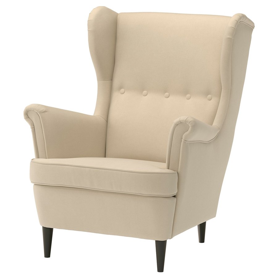 STRANDMON Ohrensessel – Tommaboda tiefbeige